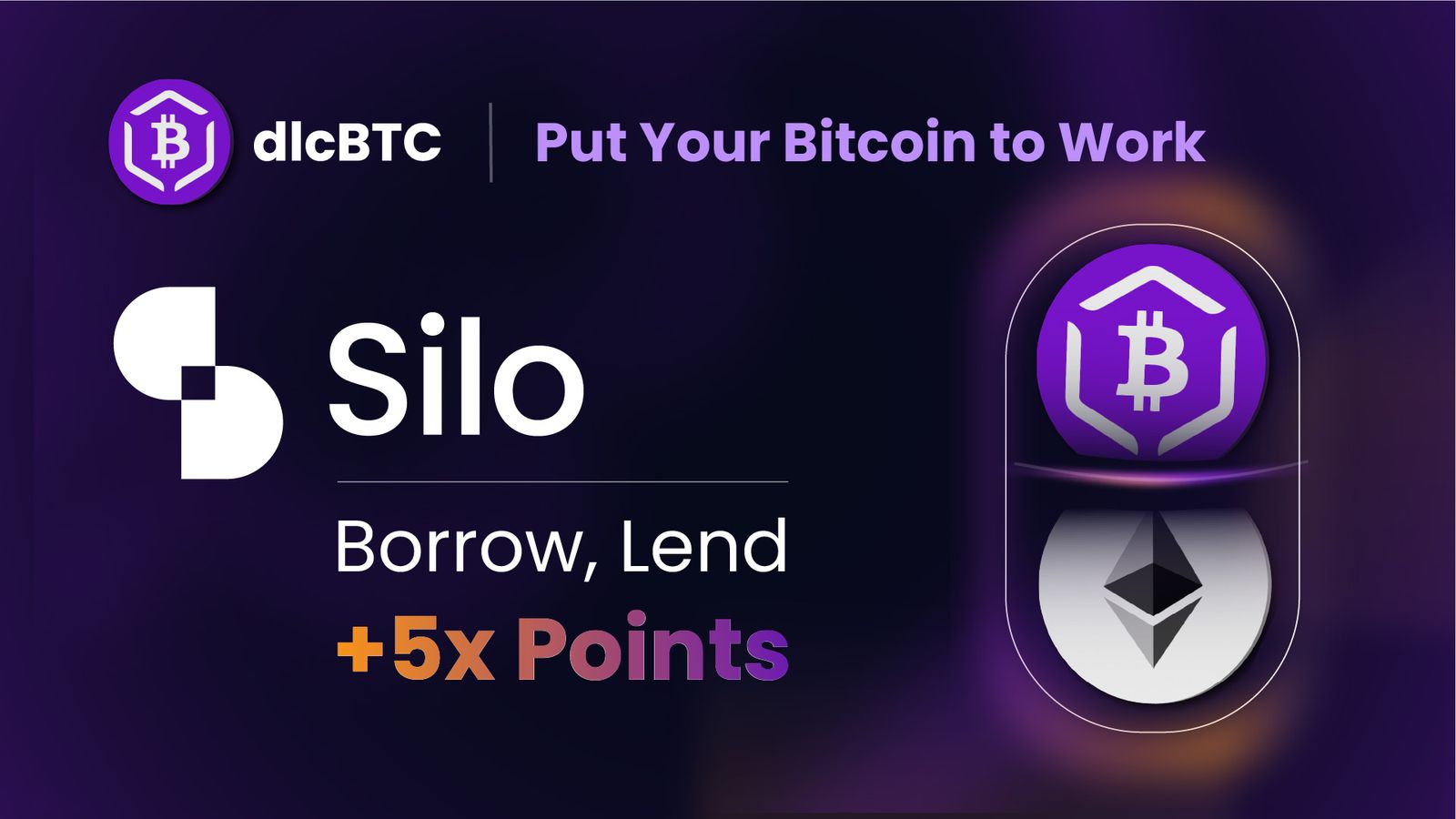 Earn 5x DLC Points: Start Borrowing ETH with dlcBTC on Silo Arbitrum